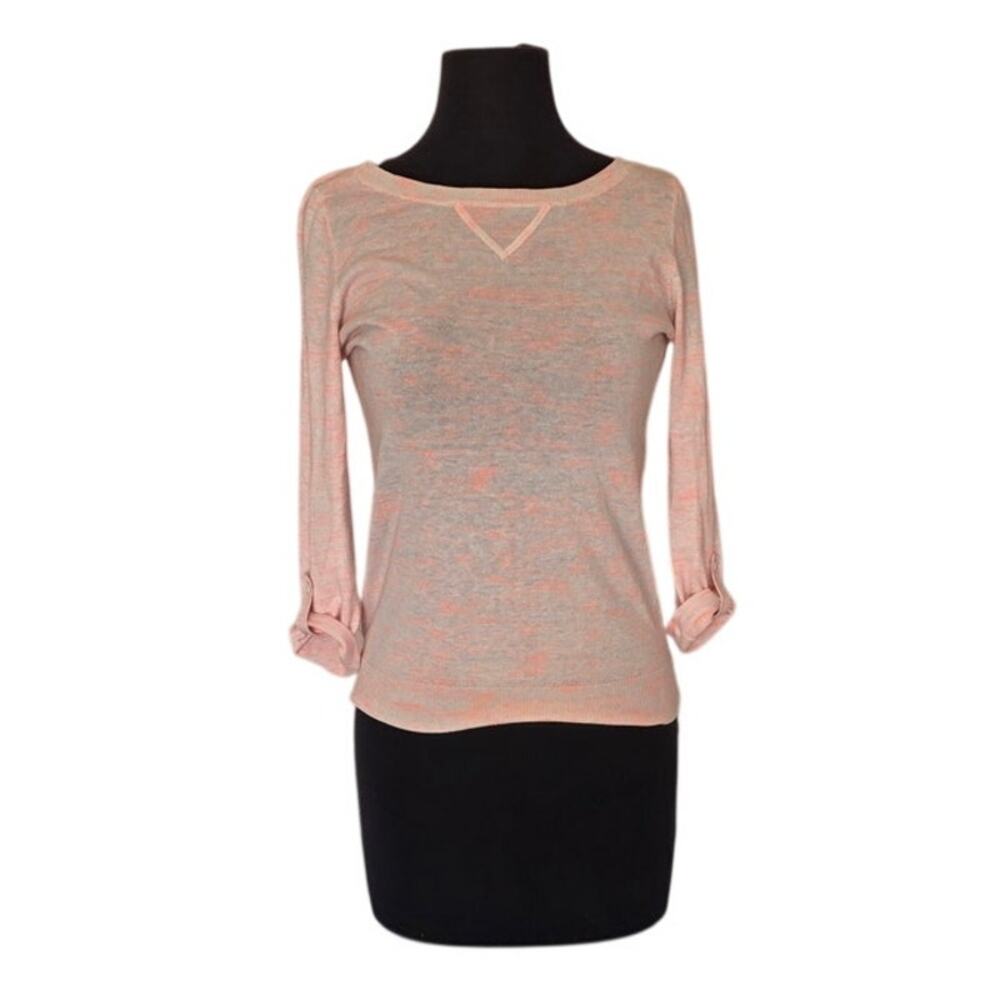 Ann Taylor Loft Lightweight Pink/Coral Heathered Sweater - S